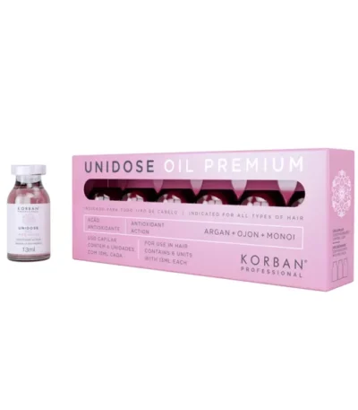 Korban Unidose Oil Premium greito poveikio plaukų atstatymo procedūra, 6x13 ml